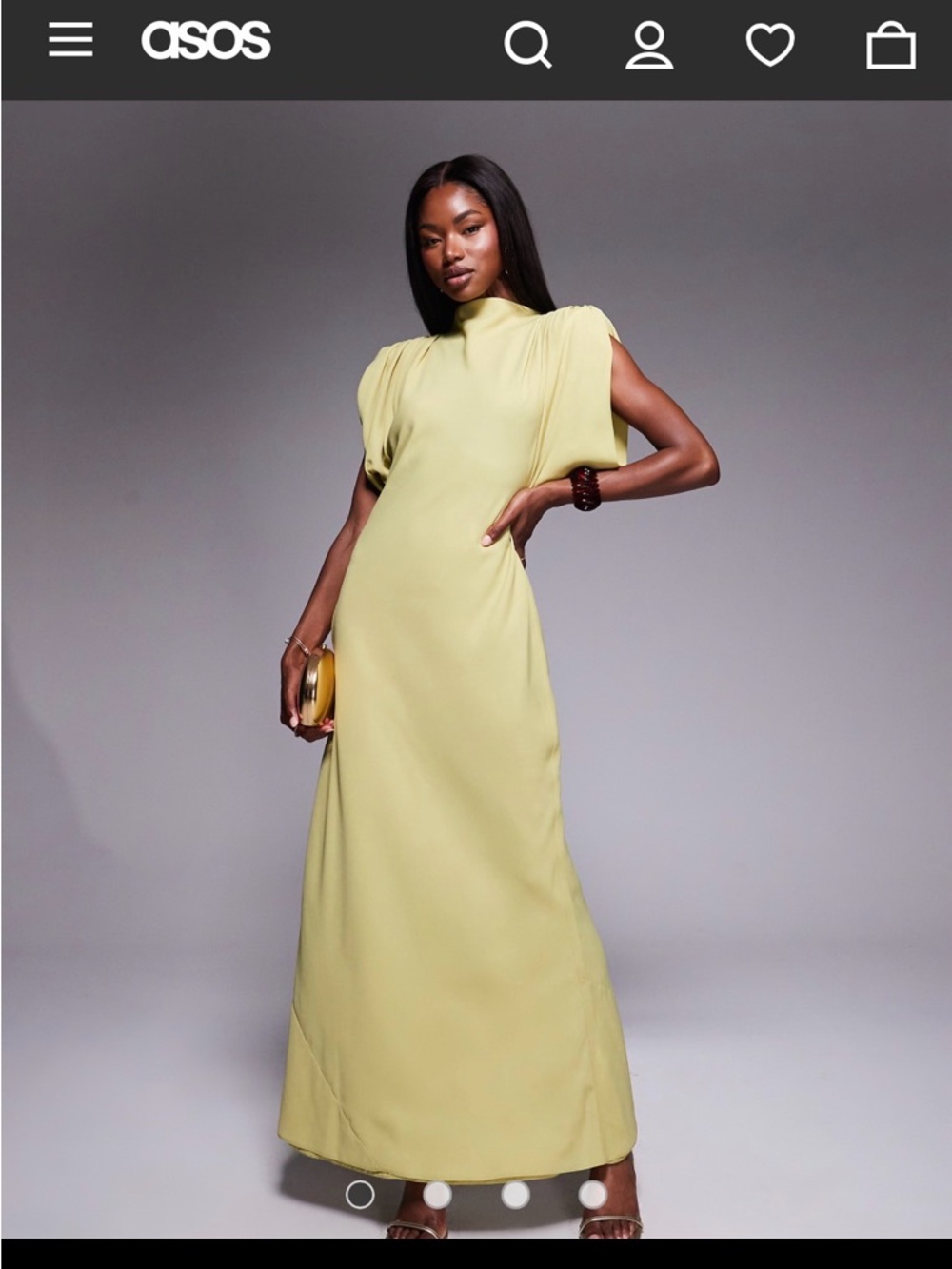 ASOS Leek green  High-Neck Maxi Dress NEW WITH TAGS